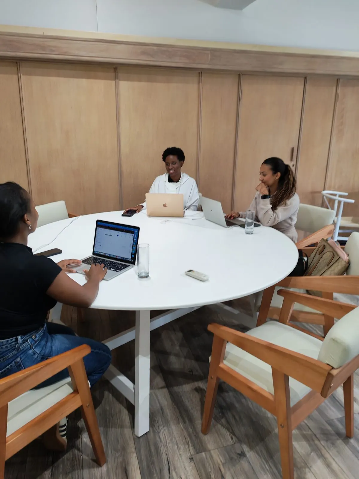 Members working at the round table